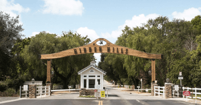 Gated entrance to Hidden Hills luxury community