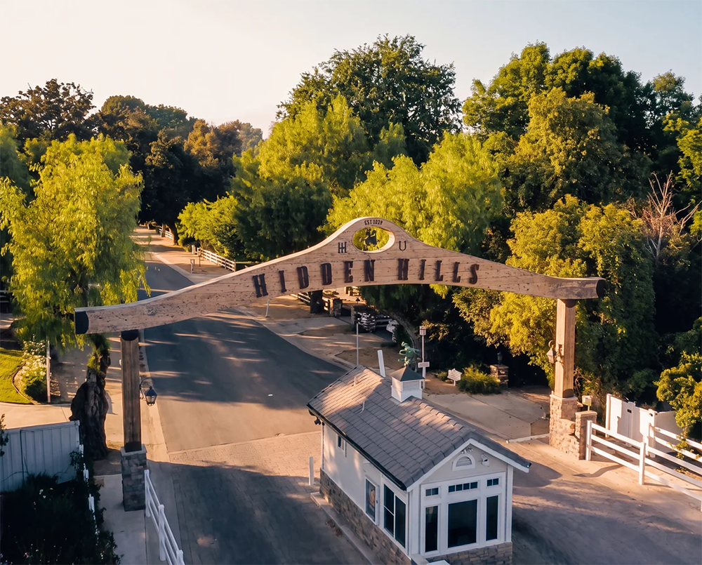 Hidden Hills entrance gate arch and guardhouse