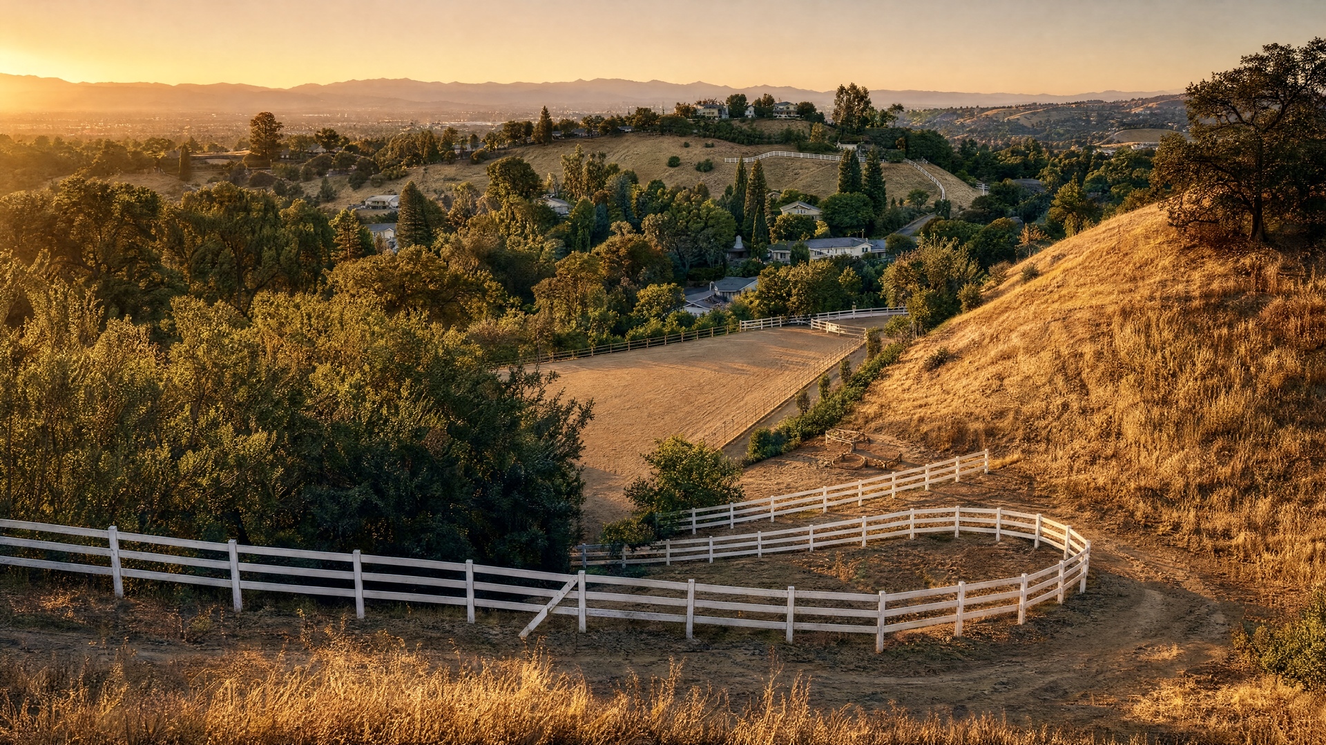 Community riding arena in Hidden Hills, California
